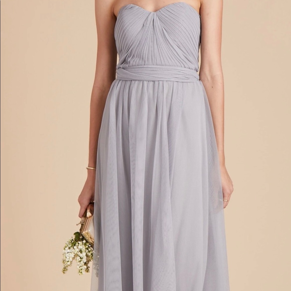 Bird Grey Silver Convertible Christina XS Bridesmaid Dress